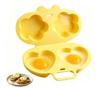 Yellow Egg Poacher, Microwave Egg Boiler Poacher, Microwave EggPoacher, 2 Cavity Nonstick Poached Eggs With Lid, Quick Oil-Free Cooking, for Home, Office & Travel, Kitchen Gadget