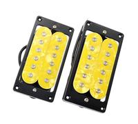 Yellow Electric Guitar Humbucker Pickup Replacement Parts Set Solid Pole Pieces Plastic Bobbin Pickups Set