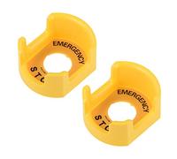 Yellow Emergency Stop Warning Circle 30mm Switch Button Protective Cover 2pcs Replacement Switch