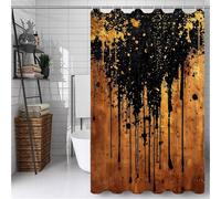 Yellow Extra Long Shower Curtain 200x300 cm Black Shower Curtains for Bathroom With 12 Hooks, Waterproof Polyester Fabric Bathtub Curtain, Quick Dry, for Wet Room, Showerstall, Bath Tub -ly648