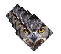 Yellow eyed owl Car Air Fresheners Cards 4 Pcs Hanging Fragrance Scented Cards Long-Lasting Car Aromatherapy Tablets for Wardrobe Bathroom Car Interior Mirror Pendant Gifts