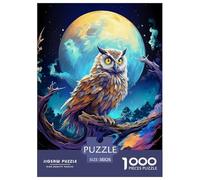 Yellow Eyed Owl Jigsaw Puzzles for Adults Animal Puzzle Game 1000 Piece Brain Challenge for Adults Gifts 38x26cm/1000pcs