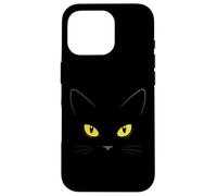 Yellow Eyes Witchy Black Cat Case for iPhone 16 Pro