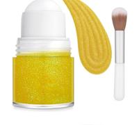 Yellow Face Glitter Gel, Roll-On Body Shimmer with Applicator Brush