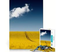 Yellow Field Under Moon 1000 Piece Puzzle For Adults Problem Solving Toy Professional Grade Cutting Relaxing Indoor Group Activity (38x52cm)