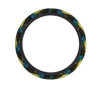 Yellow Fish Printed Steering Wheel Cover Elastic Stretch Car Wheel Wrap Breathable Non-Slip Steering Wheel Protector for Car Truck SUV