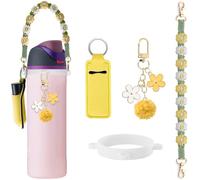 Yellow Fit for Owala Water Bottle Accessories Bottle Handle Strap for Owala 24 oz, for Stanley 30oz, 16oz 32oz 40oz, for All Water Cups/Tumbler/Insulated Bottles 12-60 oz, Chapstick Holder