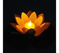 (Yellow) Floating LED-Lotus Lights Outdoor Pond Pool Garden Flower Night Lamp Decor