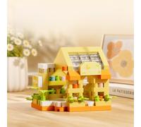 Yellow Floral Shop Building Blocks Set, 170pcs Mini Building Model, DIY Handmade Street View Decor for Office, Creative Desktop Ornament & Relaxing Hobby Gift