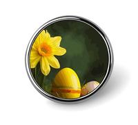 Yellow Flower And Egg Round Badge Cute Brooch Hats Jackets Decor Personalized Lapel Pin Clothing Jewelry Accessories for Wedding Party Gift