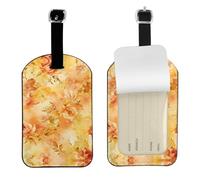 Yellow Flower Branches Print Luggage Tags - Personalized Airplane Travel Tags for Luggage and Suitcases