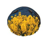 Yellow Flower Field Double Layer Shower Cap with Comfort Skin Friendly Design for Hair Protection During Bathing