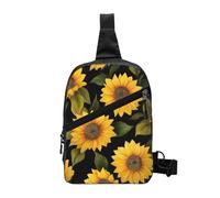 Yellow Flower Foldable Sling Bag for Men Women Water Resistant Chest Bag Sunflower Fanny Pack Crossbody Backpack for Travel Hiking Sports