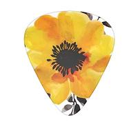 Yellow Flower Guitar Pick 12 Picks Fashion Durable Bass Plectrums In A Box For Ukulele Electric Guitar Bass
