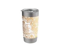 Yellow Flower Mandala Pattern Chic Floral Boho Stainless Steel Insulated Tumbler