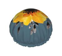 Yellow flower print Stylish Shower Cap Reusable Shower Cap Women Large Shower Cap for Braids Long Hair