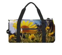 Yellow Flower Under The Sun Gym Bag Travel Duffel Bags for Men Women Large Weekender Bags Carry On Overnight Duffle Bag with Shoe Compartment for Workout, style, One Size