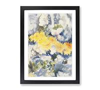 Yellow Flowers By Charles Demuth Classic Painting Framed Wall Art Print, Ready to Hang Picture for Living Room Bedroom Home Office Décor, Black A4 (34 x 25 cm)