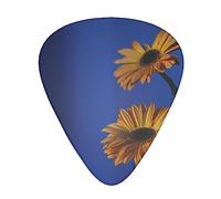 Yellow Flowers Guitar Pick 12 Picks Fashion Durable Bass Plectrums In A Box For Ukulele Electric Guitar Bass
