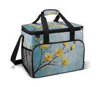 Yellow Flowers in A Vase Camping Cooler Bag Insulated Beach Coolers Portable Leak Proof Bags with Shoulder Strap