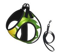Yellow Flowers In Green Bush,Pet Harness,Adjustable Reflective Dog Harness,Pet Leash Vest,L