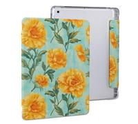 Yellow Flowers Marigolds Slim Tablet Cases Compatible with iPad Series With Pencil Holder Protective Cover Compatible with IPAD 2020 （10.2in）