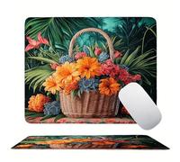 Yellow Flowers Mouse Mat 29 x 24 cm Ultra Thin, with Stitched Edges Office Mouse Pad, Non-Slip Rubber Base, Waterproof & Washable, Desk Accessories, Aesthetic Design Mousepad 290x240mm s0z-196