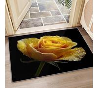 Yellow Flowers Non-Slip Flannel Rug 180x270 cm Area Rugs 3D Floral Print Soft Low Pile Indoor Carpet Suitable for Bedrooms Studies Living Rooms and Hallways (6x9ft) a-185