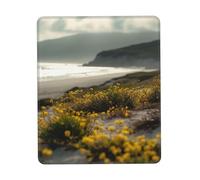 Yellow Flowers on The Beach Mouse Pad with Non-Slip Rubber Base 7 x 8.6 in Mouse Mat with Stitched Edge Gaming Mousepad for Wireless Mouse Computer Laptop Home Office Desk Pad