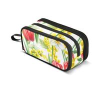 Yellow Flowers Red Tulips White Pencil Pouch Zipper Pencils Case Pencil Storage Bag Boys Pen Bags Teen Girls Colorful Kids Back to School Supplies Organizer 8.86x3.54x4.33in