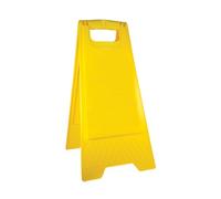 Yellow Foldable Caution Floor Sign - Two-Side Printable Plastic | Type A Freestanding for Hotels, Malls, Restaurants, Schools, Hospitals