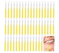 Yellow for Tepe Brushes, 50Pcs for Tepe Interdental Brushes Yellow, Interdental Brushes Y ellow, Floss Brushes, for Teeth and Gums, for Home and Travel Oral Care Teeth Cleaning Brush, 0.7mm