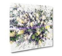Yellow Forest in Austria Watercolour Canvas Print | Gallery Wrapped 30mm Frame Wall Art | 20x20 inches | Ready to Hang | Modern Landscape Picture | Living Room Bedroom Lounge Office