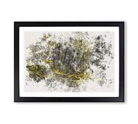 Yellow Forest in Connecticut Watercolour Framed Print | A2 Black Framed Wall Art | Ready to Hang | Modern Landscape Picture | Living Room Bedroom Lounge Office