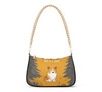 Yellow forests All Is Well Trendy Chain Leather Crossbody Purses for Women Hand Bags for Women for Traveling