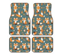 Yellow Fox Car mats, 4-Piece Set | Suitable for Cars, SUVs, Trucks | Dirt-Resistant and Easy to Clean