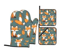 Yellow fox Kitchen baking four-piece set anti-scalding and heat insulation for kitchen baking and grilling