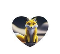 Yellow Fox Pattern Car Air Fresheners 6 Pcs Heart Shape Hanging Aromatherapy Tablets Scented Fresheners For Bedroom Bathroom