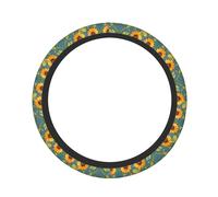 Yellow Fox Print Steering Wheel Cover - Car Accessories, Black Steering Wheel Easy Install