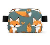 Yellow Fox Prints Crossbody Fanny Pack for Women&Men, Square Fashionable Waist Bag, Adjustable Strap Belt Bags