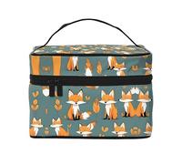 Yellow fox Women's Large Capacity Makeup Bag, Portable Travel Makeup Bag, (9x6.5x6.2 inches) Girls Large Makeup Bag Storage Bag
