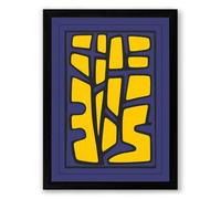 Yellow Fragment Abstract Framed Wall Art Print A4 (29.7×21cm) Black, Wall Decor for Living Room, Bedroom, Office & Home, Ready to Hang, Art Gift