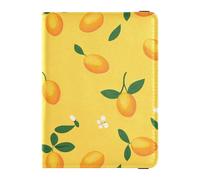 Yellow Fresh Fruit Passport and Vaccine Card Holder Combo Travel Passport Wallet With Vaccination Card Slot Passport Cover Holder Wallet Case for Men and Women Waterproof