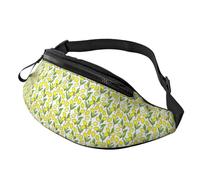 Yellow Fresh Lemons Print Waist Bag Lightweight Travel Unisex Pack for Hiking Cycling Running Everyday Use