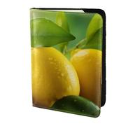 Yellow Fresh Lemons3 Print 5.5 Inch Passport For Men And Women Lightweight Stylish Travel Document Wallet, Black, One Size