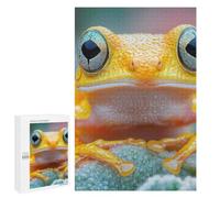 Yellow Frog Portrait Jigsaw Puzzle, 1000 PCS, Relaxing Activity for Adults, A Creative Way to Unwind after A Busy Day, for Family Fun