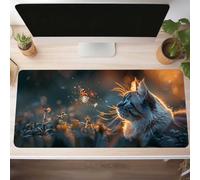 Yellow Gaming Mouse Mat Cat Large Mouse Pad 600x300x3 mm XXL Mousepad Desk Mat Improved Precision and Speed Rubber Base for Stable Grip on Smooth Surfaces Table Pad PjY7041 1-J