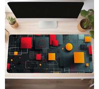 Yellow Gaming Mouse Mat Geometry Large Mouse Pad 120 x 60cm XXL Mousepad Desk Mat Improved Precision and Speed Rubber Base for Stable Grip on Smooth Surfaces Table Pad PjY6725 1-1
