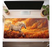 Yellow Gaming Mouse Mat Horse Large Mouse Pad 700x300x3mm XXL Mousepad Desk Mat Improved Precision and Speed Rubber Base for Stable Grip on Smooth Surfaces Table Pad PjY3123 R-A