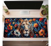 Yellow Gaming Mouse Mat Lion Large Mouse Pad 1400x600x3mm XXL Mousepad Desk Mat Improved Precision and Speed Rubber Base for Stable Grip on Smooth Surfaces Table Pad PjY15089 0-W